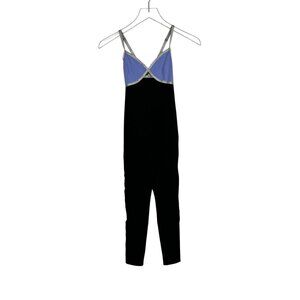 VTG Aerie Sz XS Strappy Colorblock Sexy Jumpsuit Catsuit Dancewear‎ Blue Black